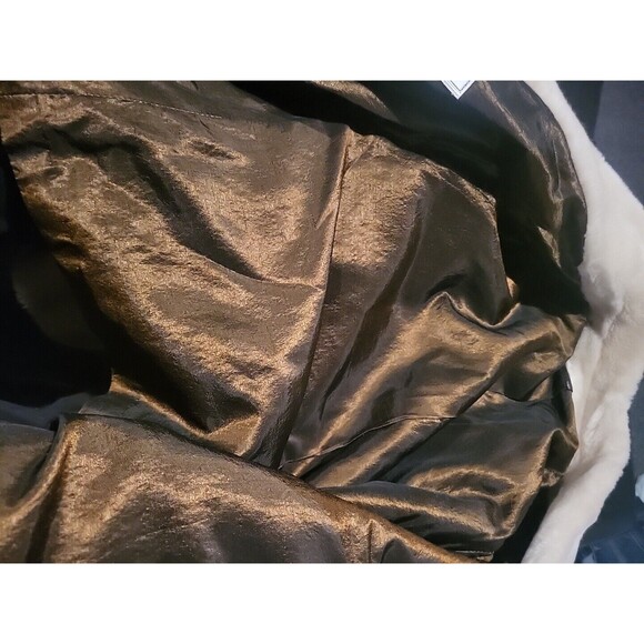 Vintage Borgana Faux Mink Fur Cream Swing Open Front Jacket Size Large - Picture 9 of 9